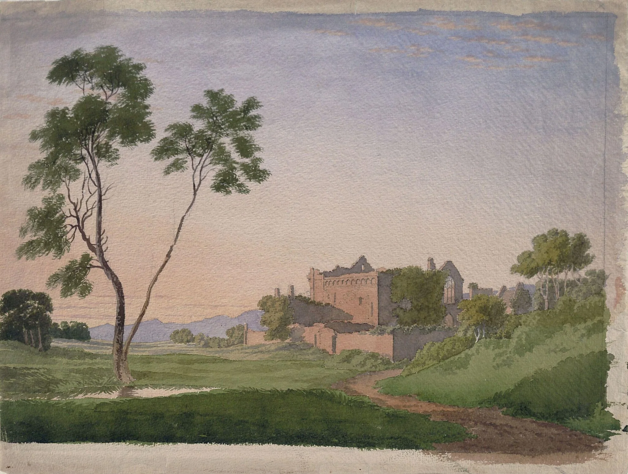 A castle in a landscape, by William Turner, watercolor, 1858