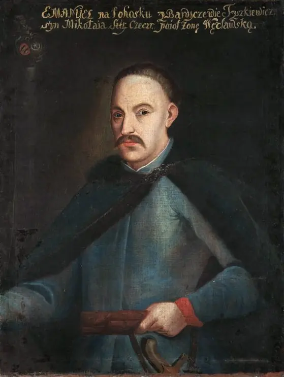 Portrait of Emanuel Władysław Tyszkiewicz, Leliwa coat of arms (?–1704), lord high steward of Brest