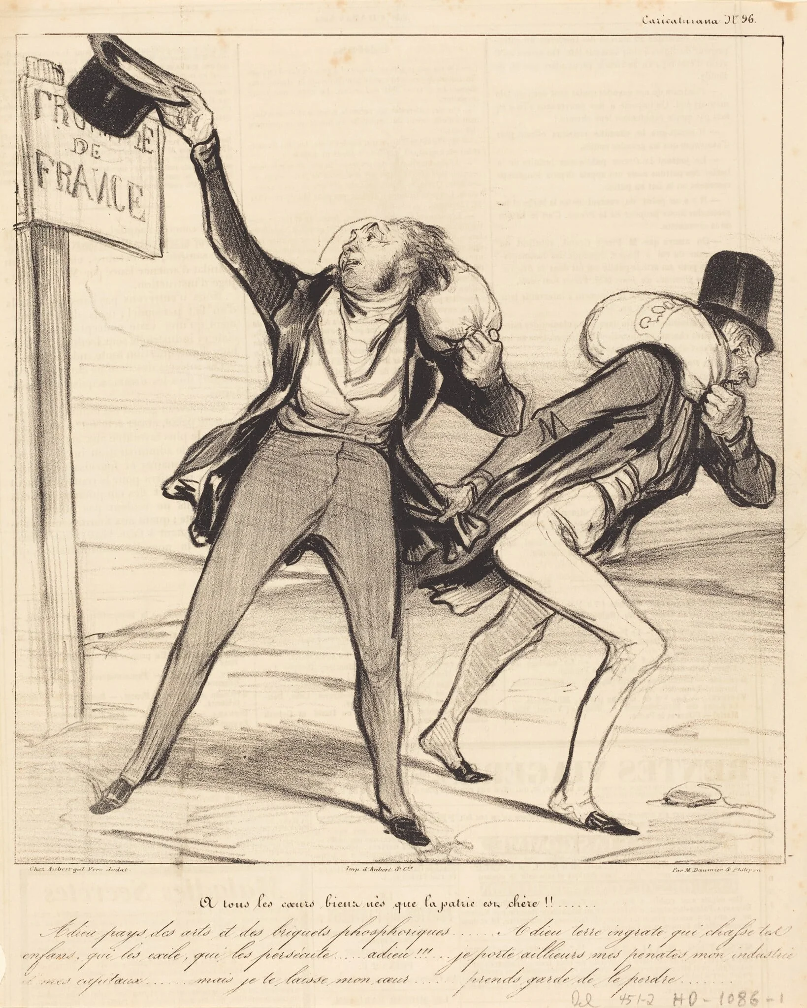 A tous les coeurs bien nés que la patrie est chère!!!, by Honoré Daumier, ink, 1838