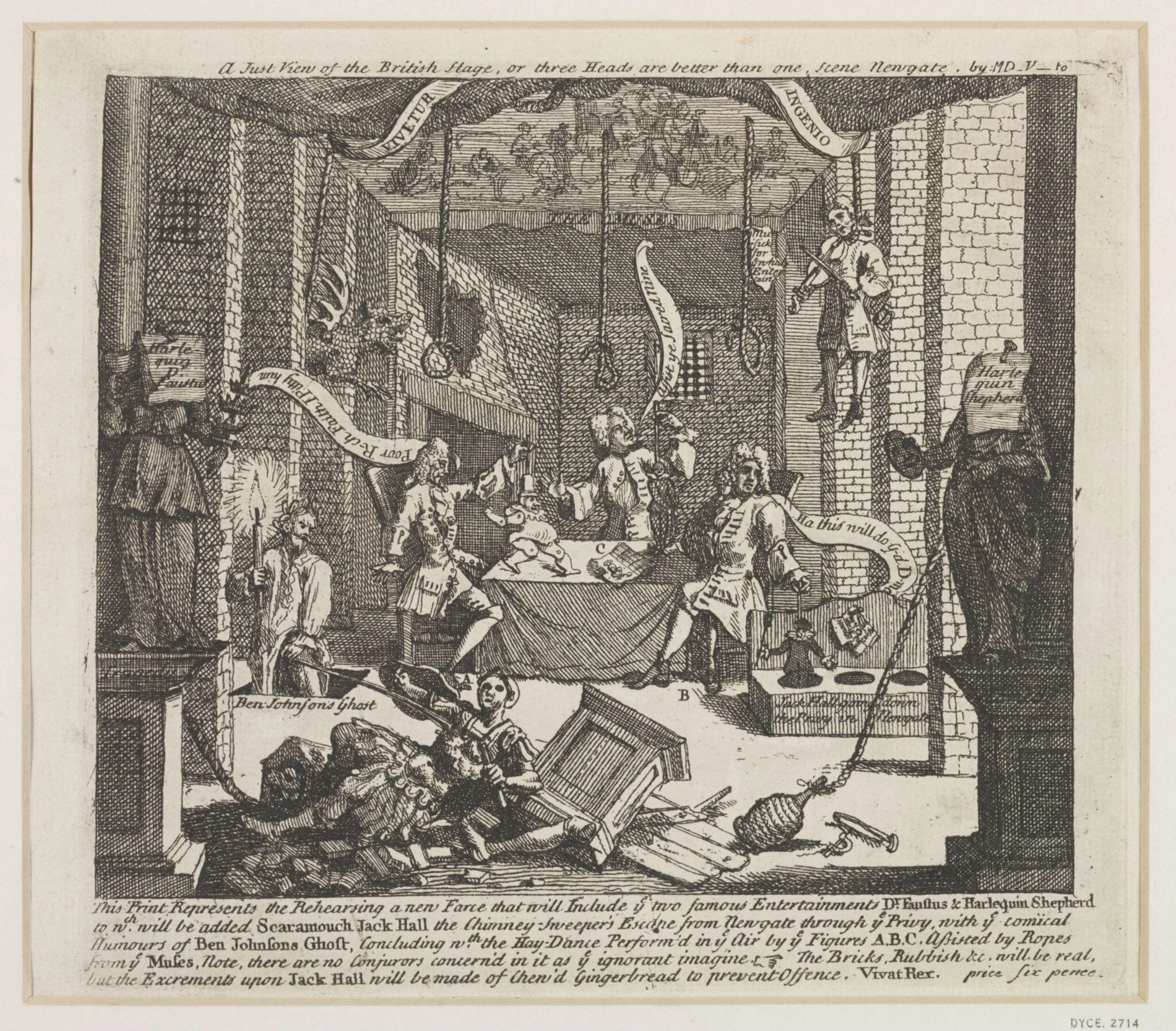 A Just View of the British Stage, by William Hogarth, 1750