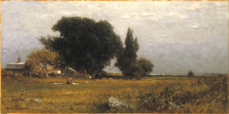 Trees and Meadow, by Sanford Robinson Gifford, oil, 1893