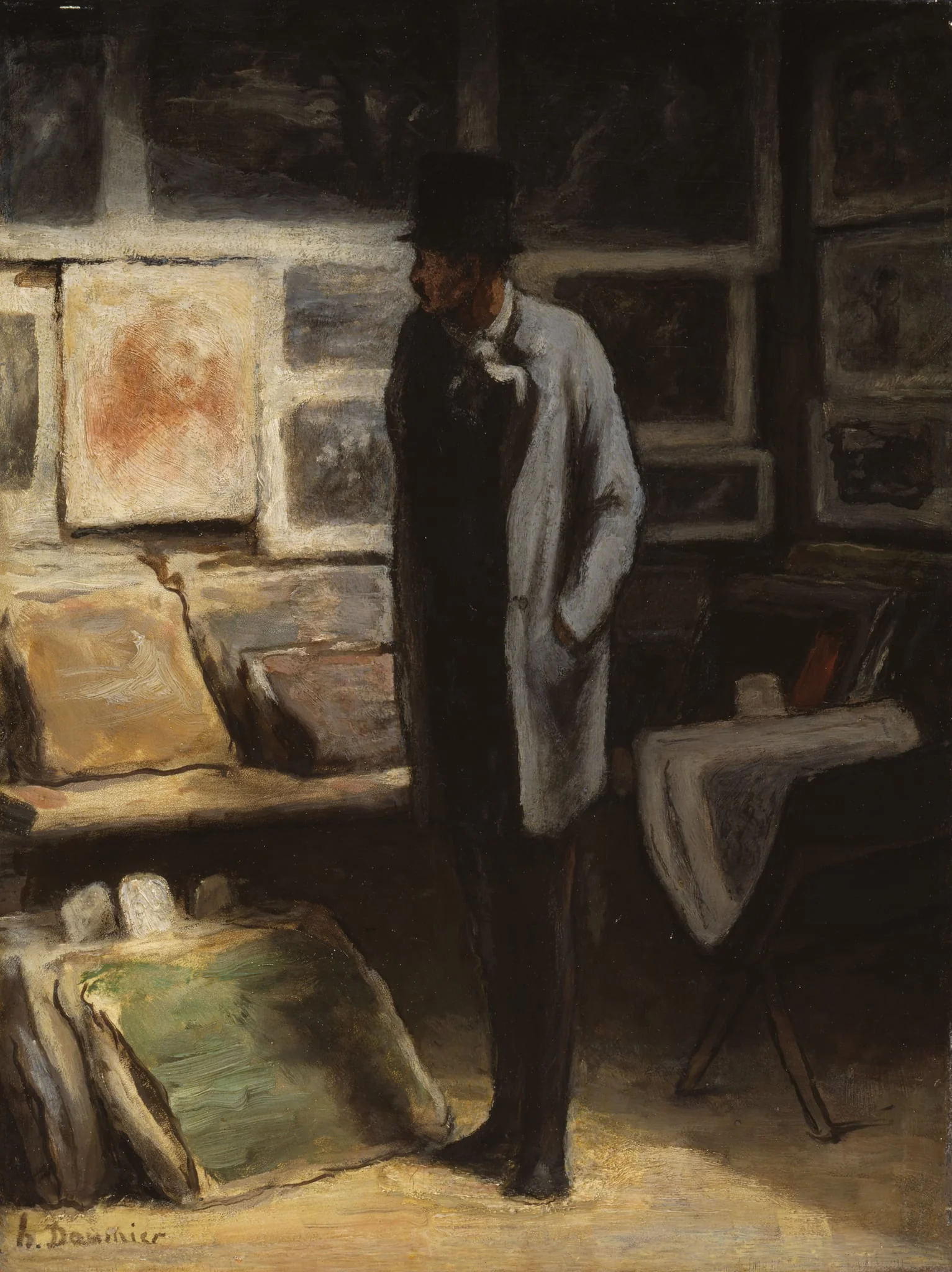 The Print Collector, by Honoré Daumier, oil, 1860