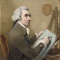 Self-Portrait, by William Pether, watercolor, 1775