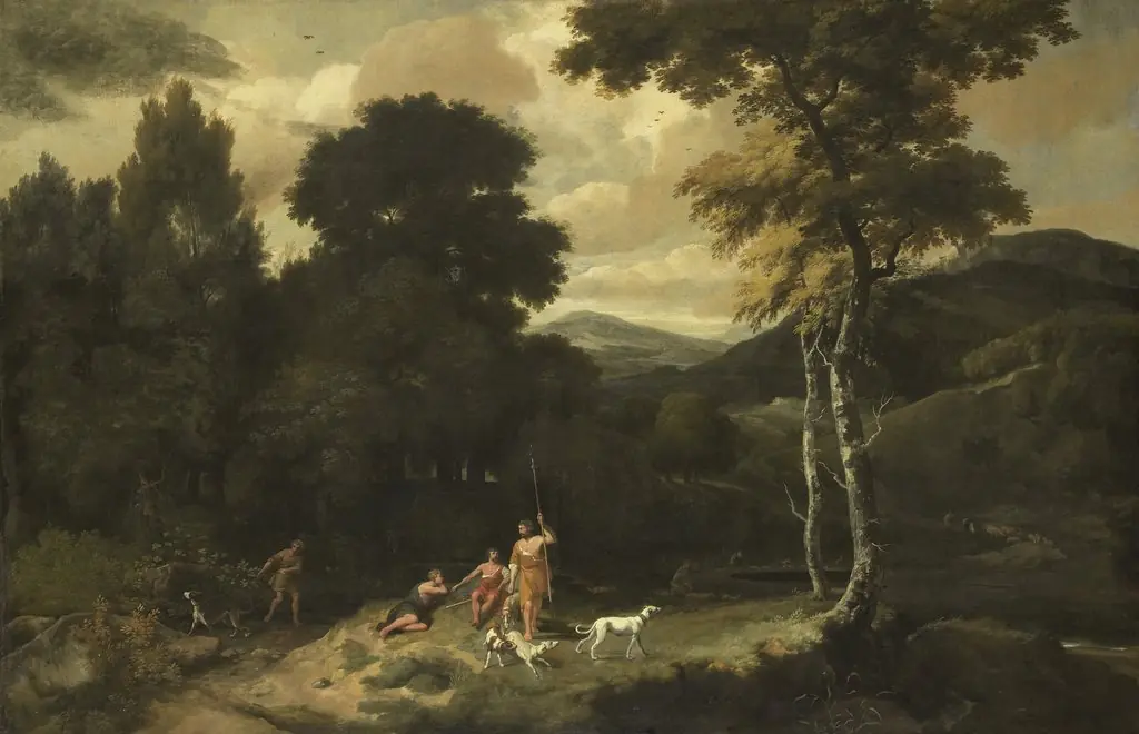 Landscape with hunters