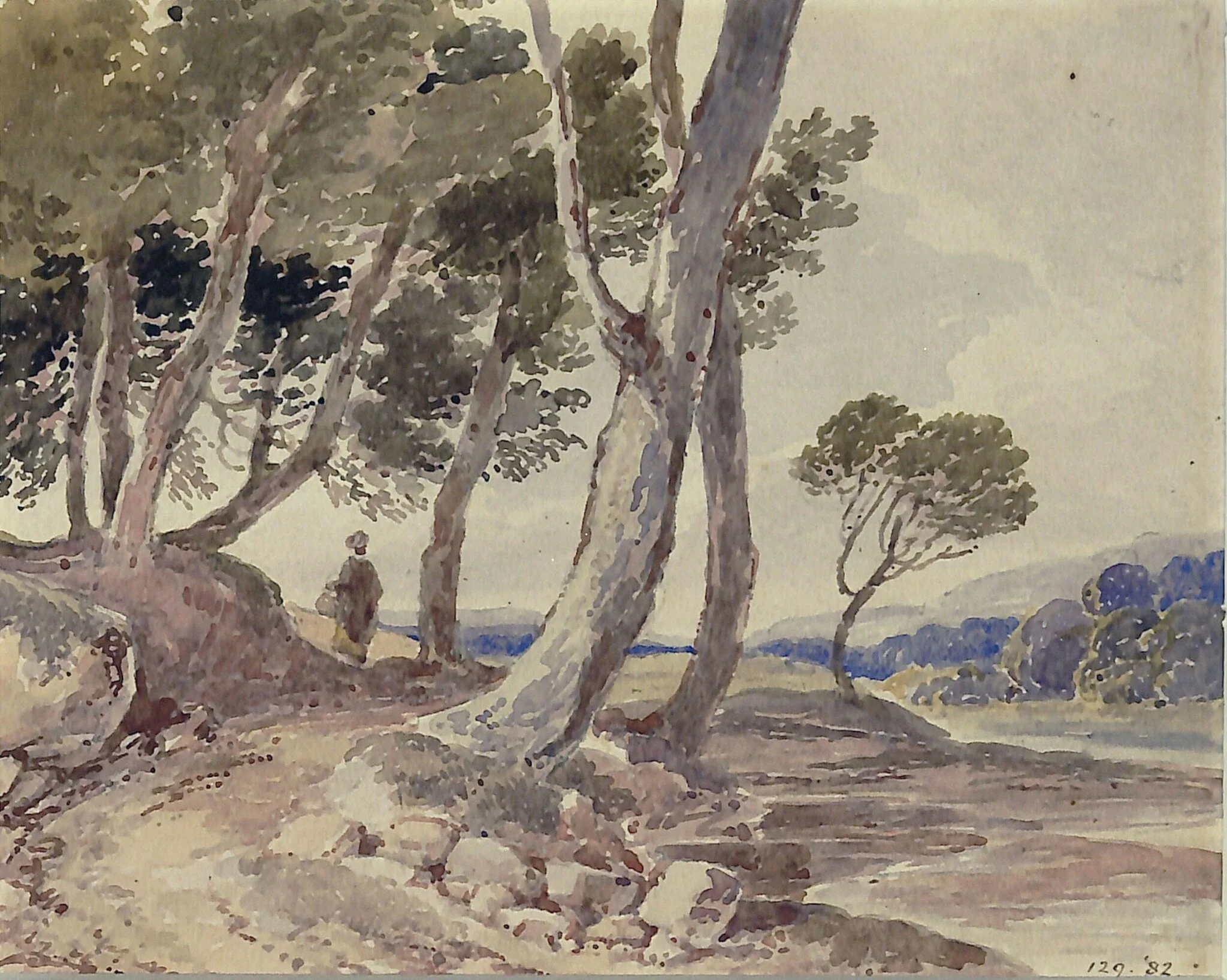 Landscape with trees and water