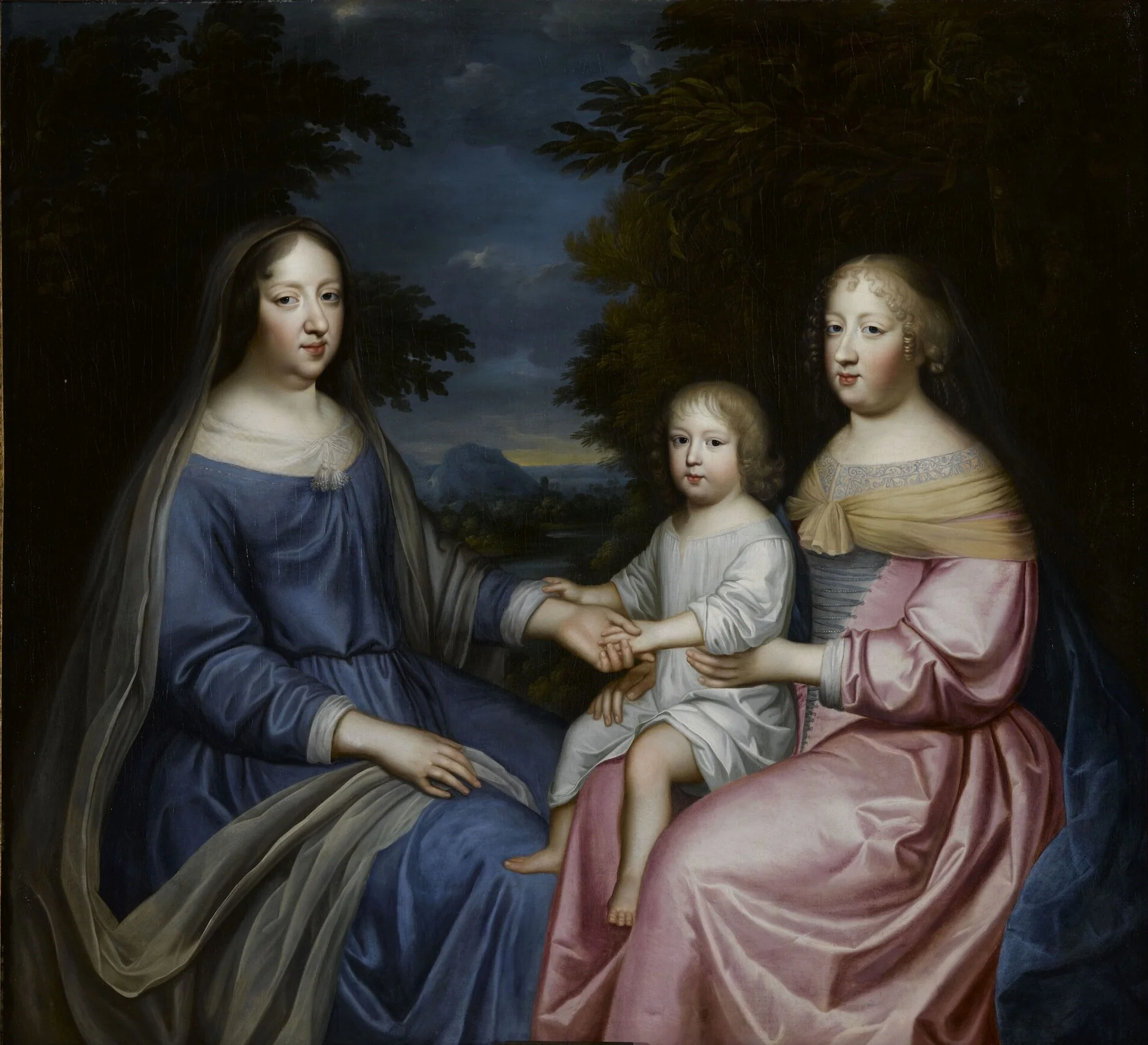 Anne of Austria with the Dauphin and Queen Marie Thérèse, by Simon Renard de Saint-André, oil, 1665