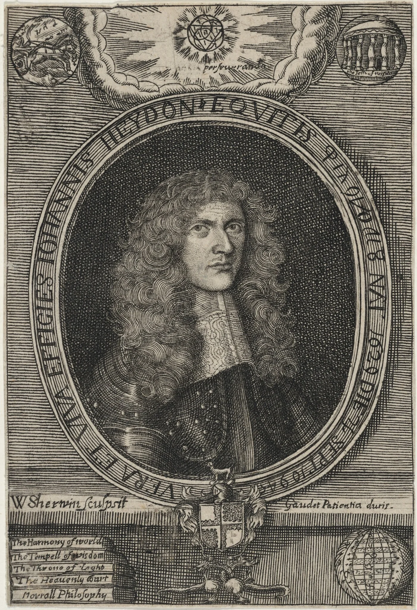 John Heydon, Astrologer and Rosicrucian, by William Sherwin, ink, 1678