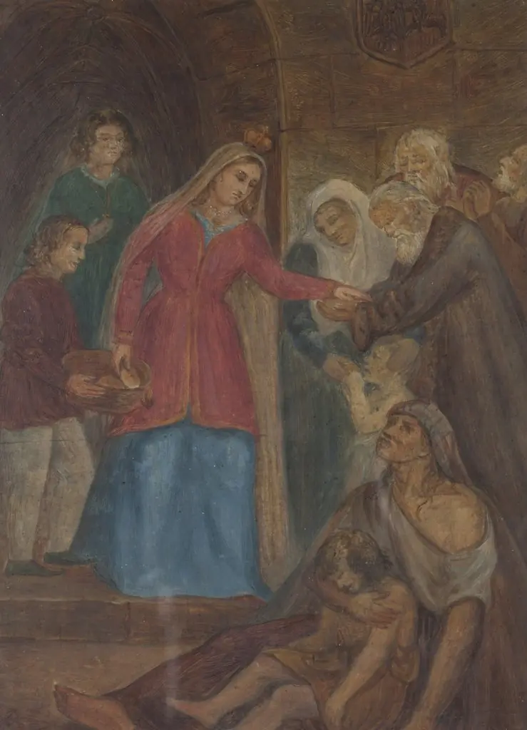 King Jadwiga Distributung Bread to the Poor