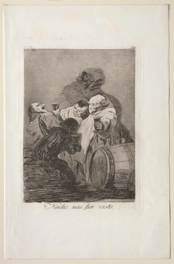 No One has Seen Us, Plate 79, by Francisco Goya, 1799