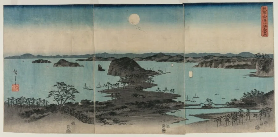 Eight Views of Kanazawa at Night, by Utagawa Hiroshige, 1857