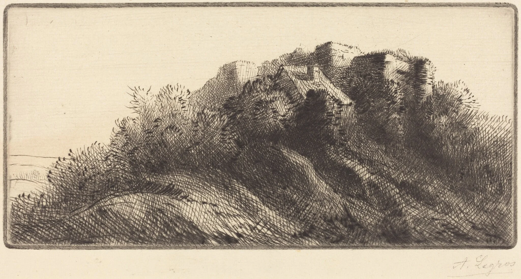 Landscape (Paysage), by Alphonse Legros, ink, 1874