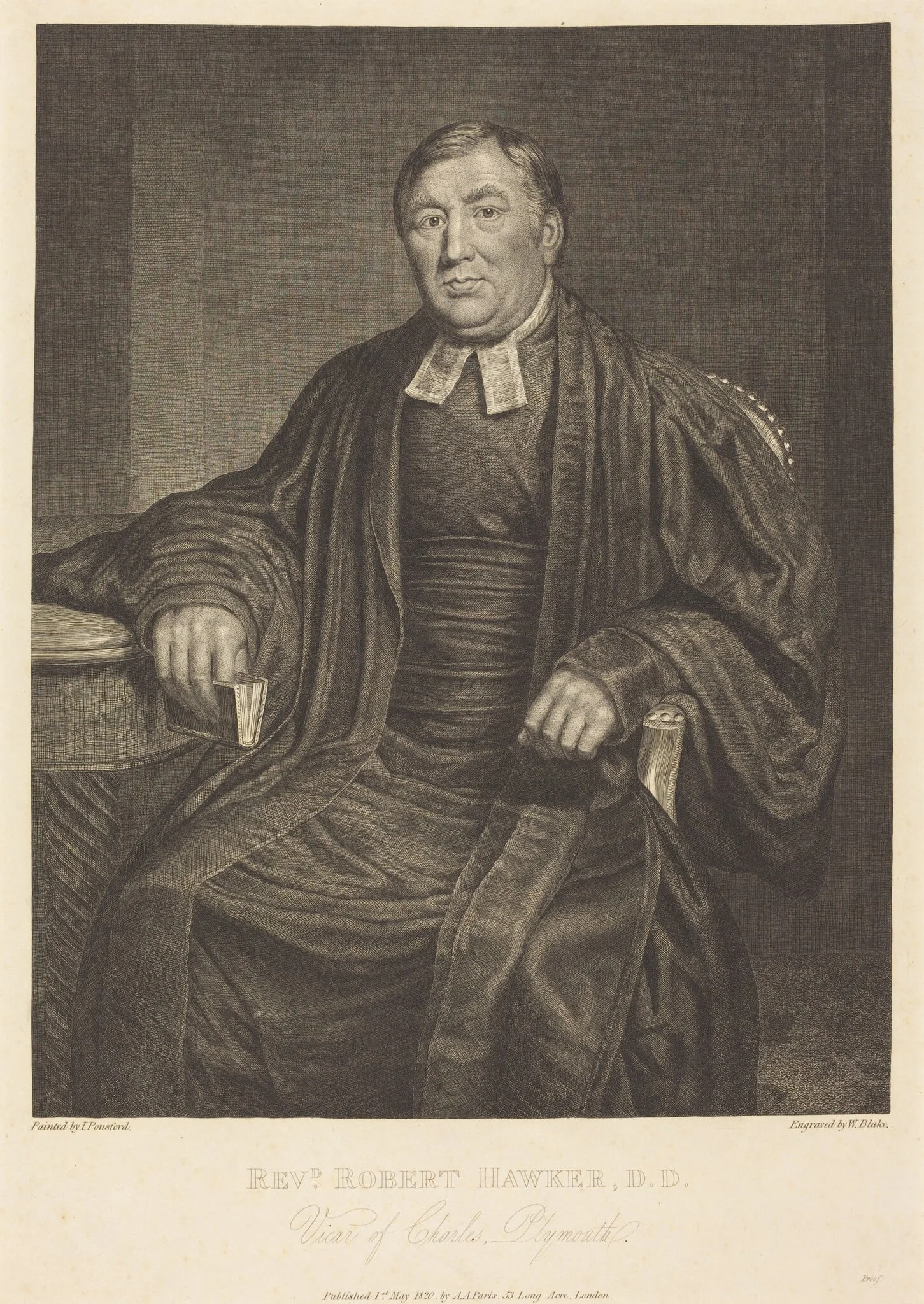 Reverend Robert Hawker, D.D., by William Blake, ink, 1820