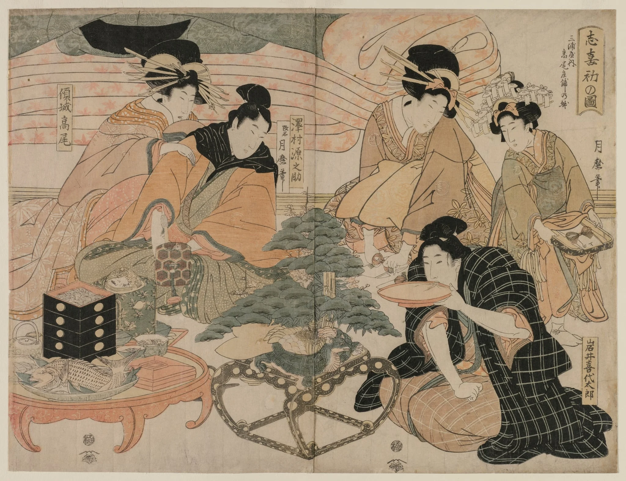 Picture of the First Visit to the Pleasure Quarters, by Kitagawa Kikumaro, 1804