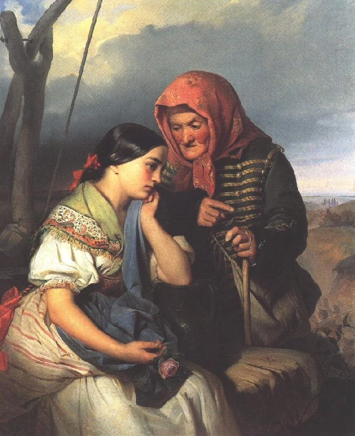 Consolation, by Alajos Györgyi Giergl, oil, 1852