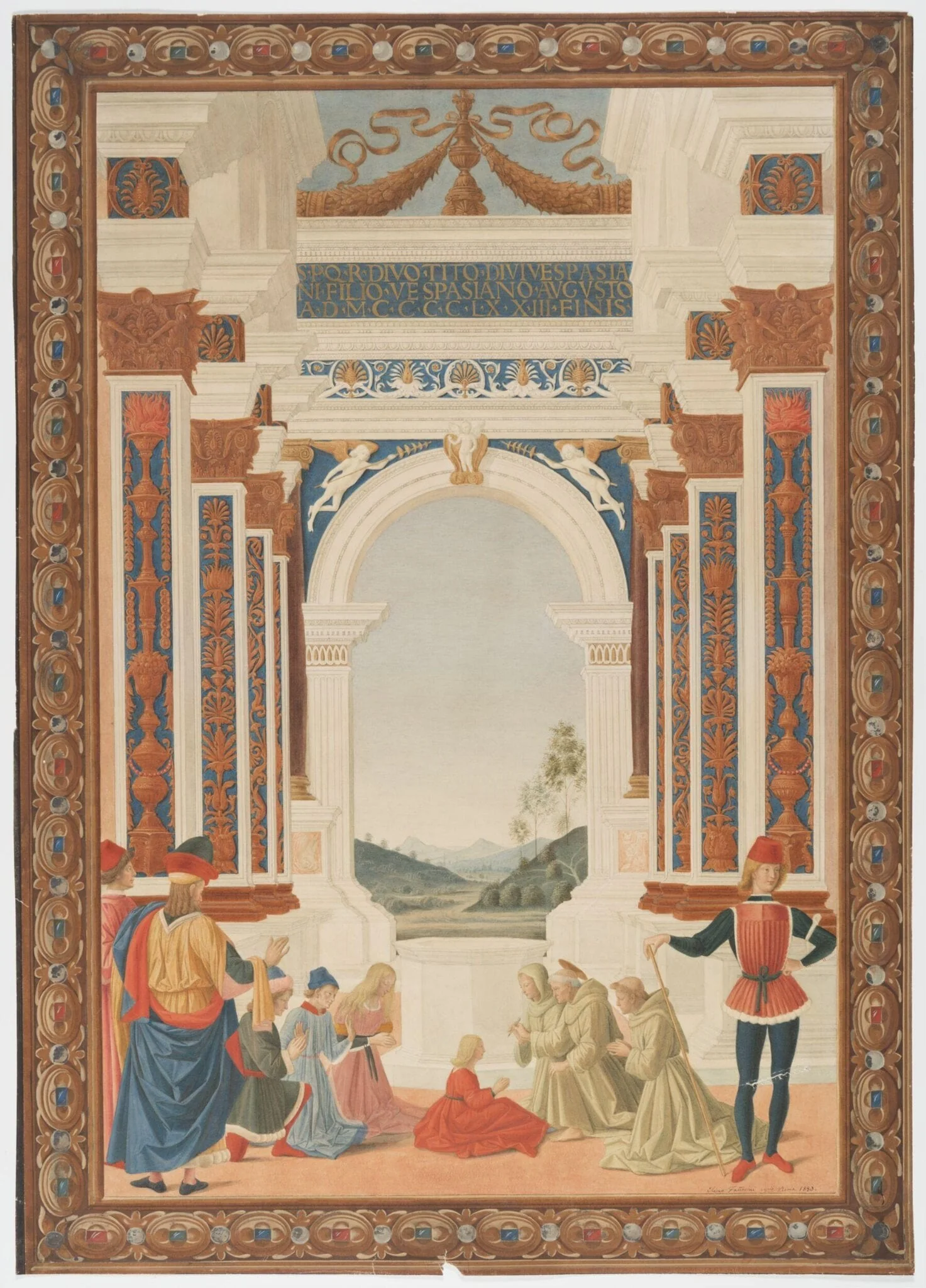 Copy after the painting St Bernard healing a man by  Fiorenzo di Lorenzo in the Galleria Nazionale, Perugia.