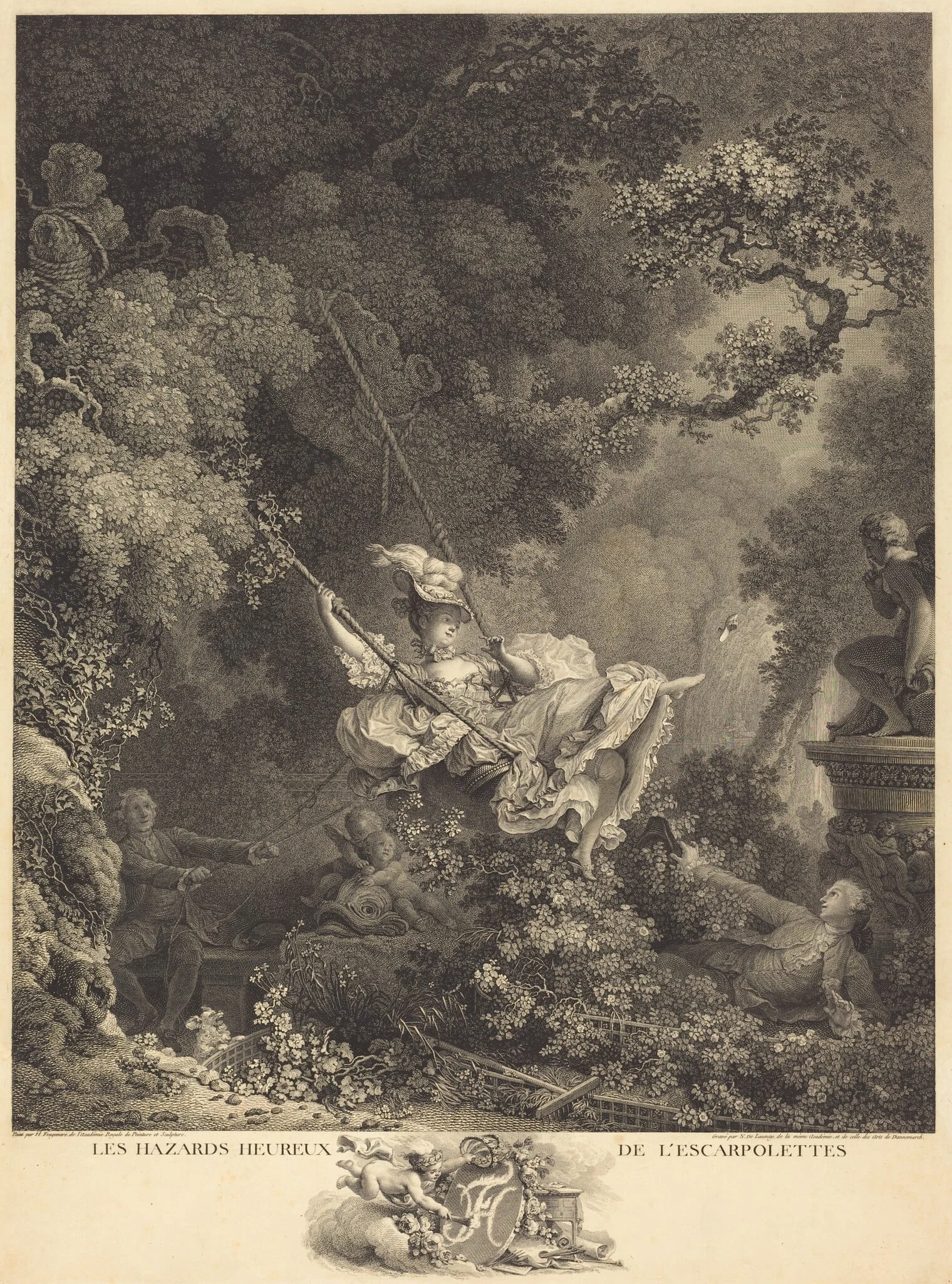 Les Hazards heureux de l'Escarpolettes (The Swing), by Nicolas Delaunay, ink, 1782