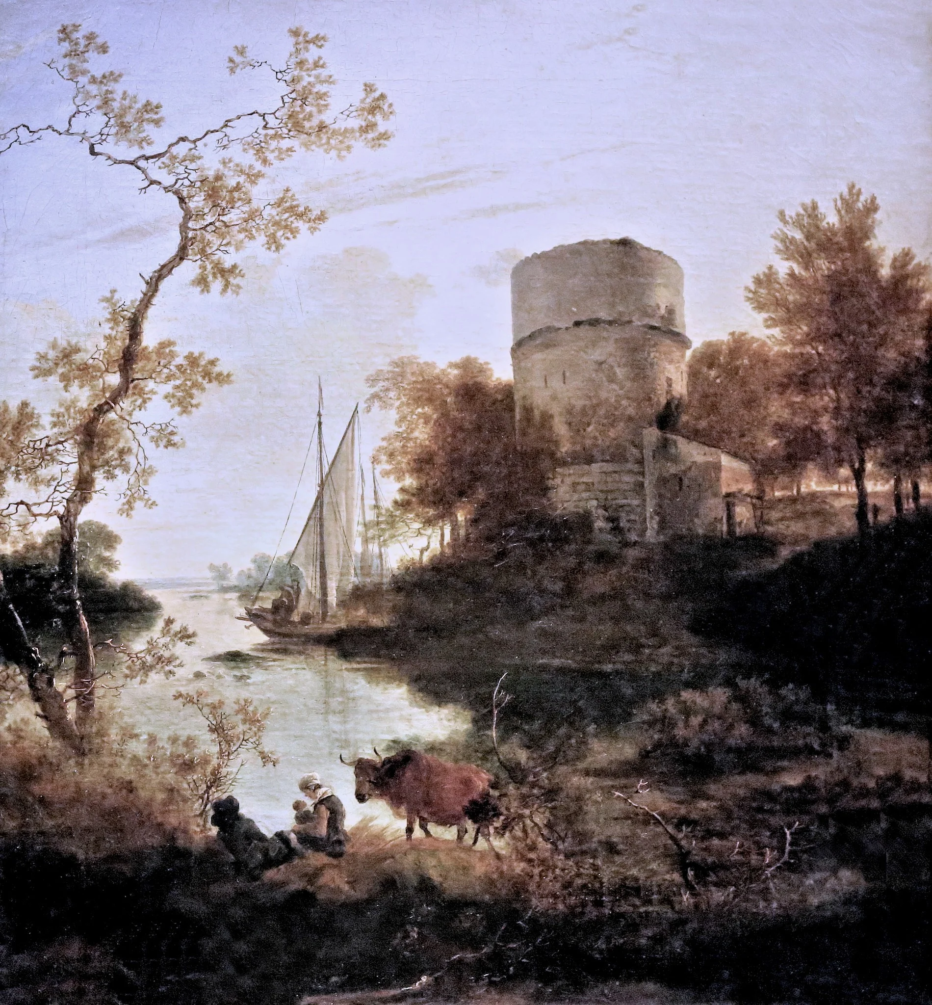 Tower on a Coast, by Adam Pynacker, oil, 1660