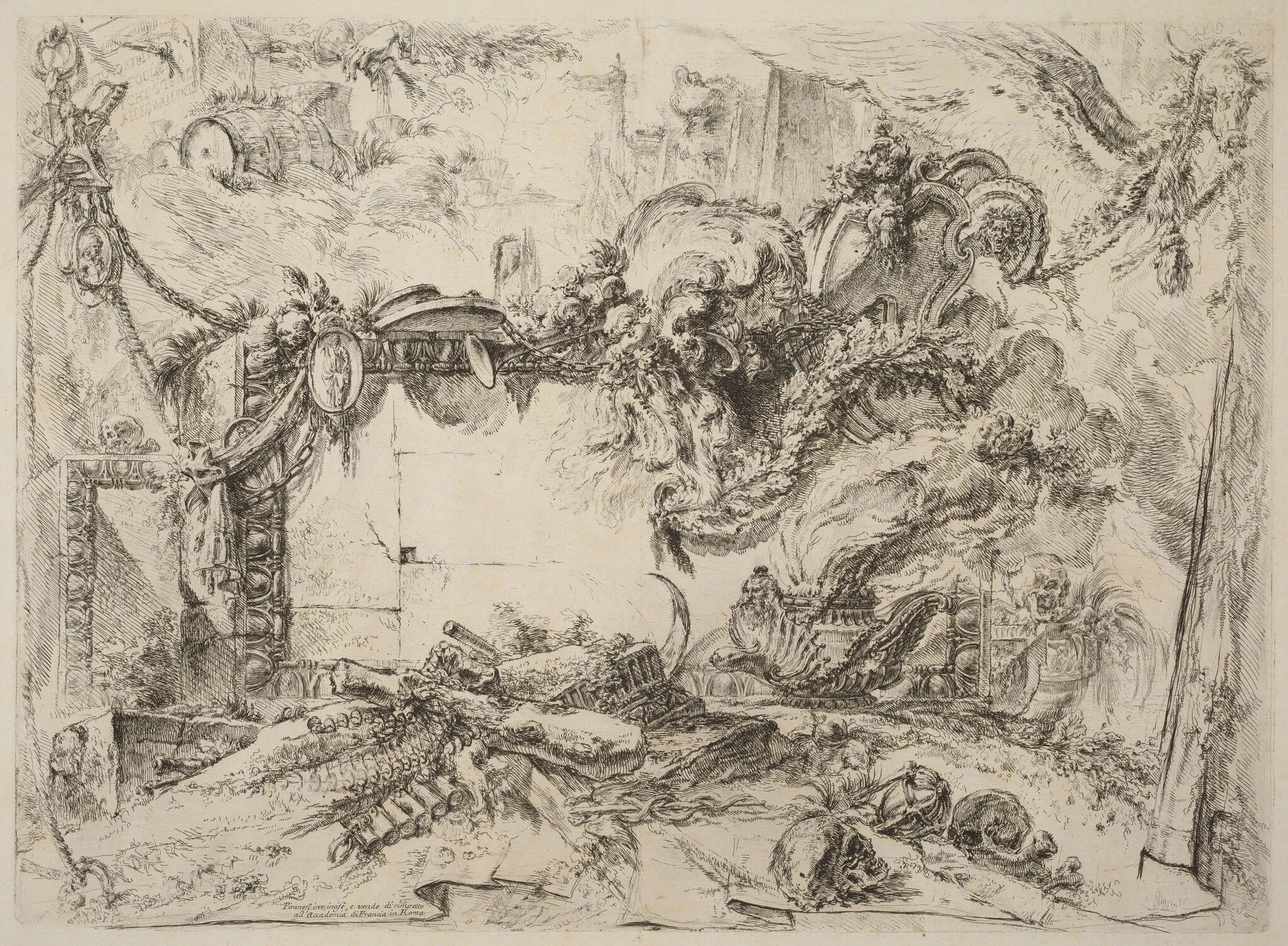 The Monumental Tablet, by Giovanni Battista Piranesi, ink, 1754