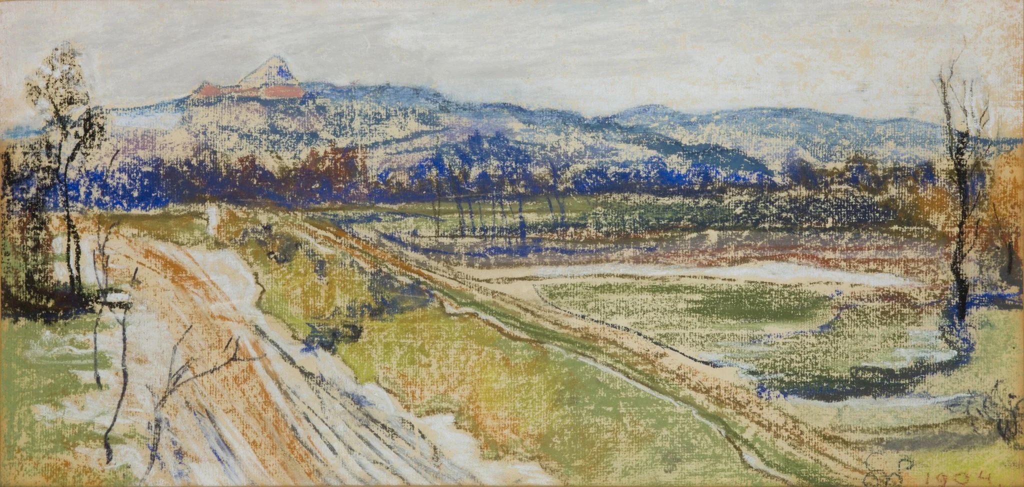 View of the Kościuszko Mound in Krakow from the Window in the Artist's Studio, by Stanisław Wyspiański, unspecified, 1904