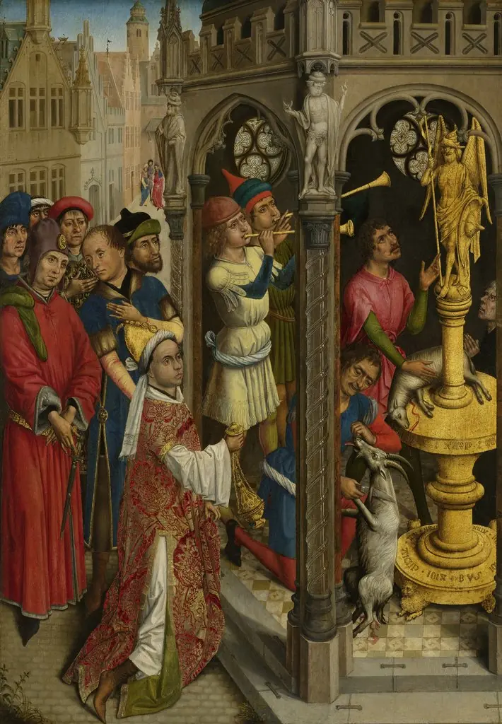 Augustine sacrificing to an idol of the Manichaeans (?)