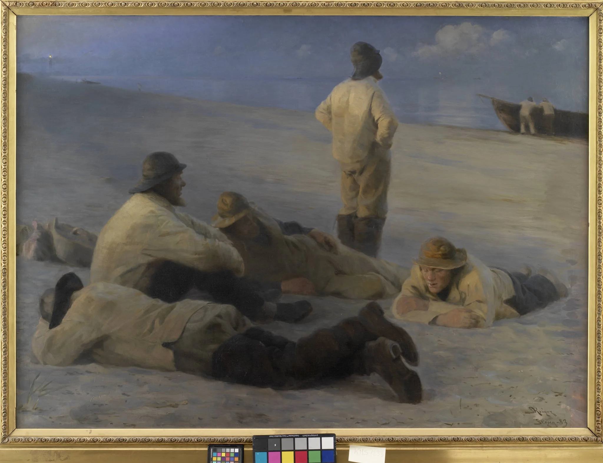 Fishermen at Skagen Beach, by Unknown, 1883