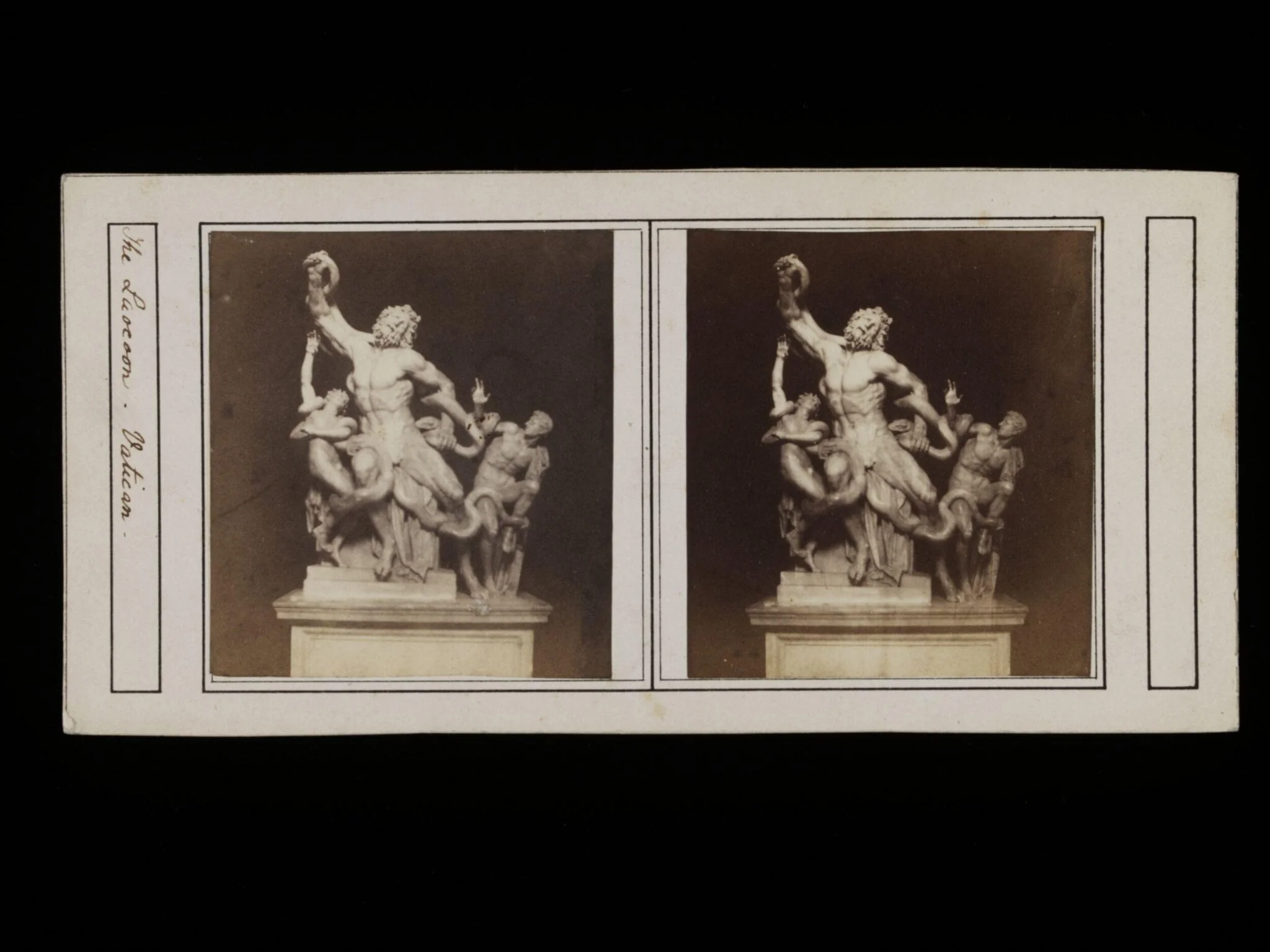 Stereoscopic photograph depicting the Laocoön