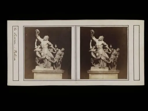 Stereoscopic photograph depicting the Laocoön