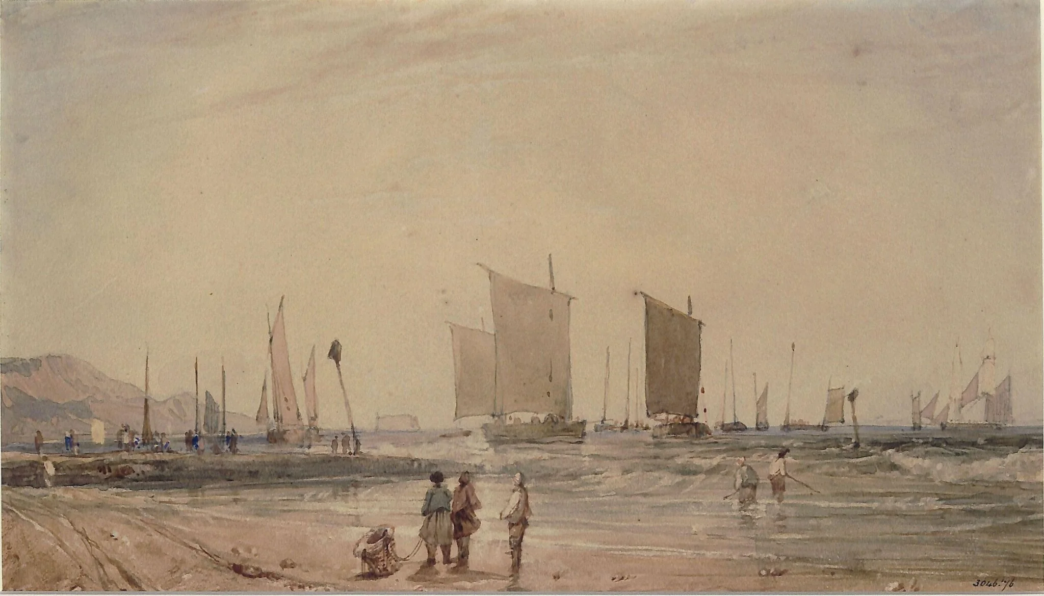 French coast, with fishing boats