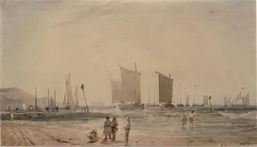 French coast, with fishing boats