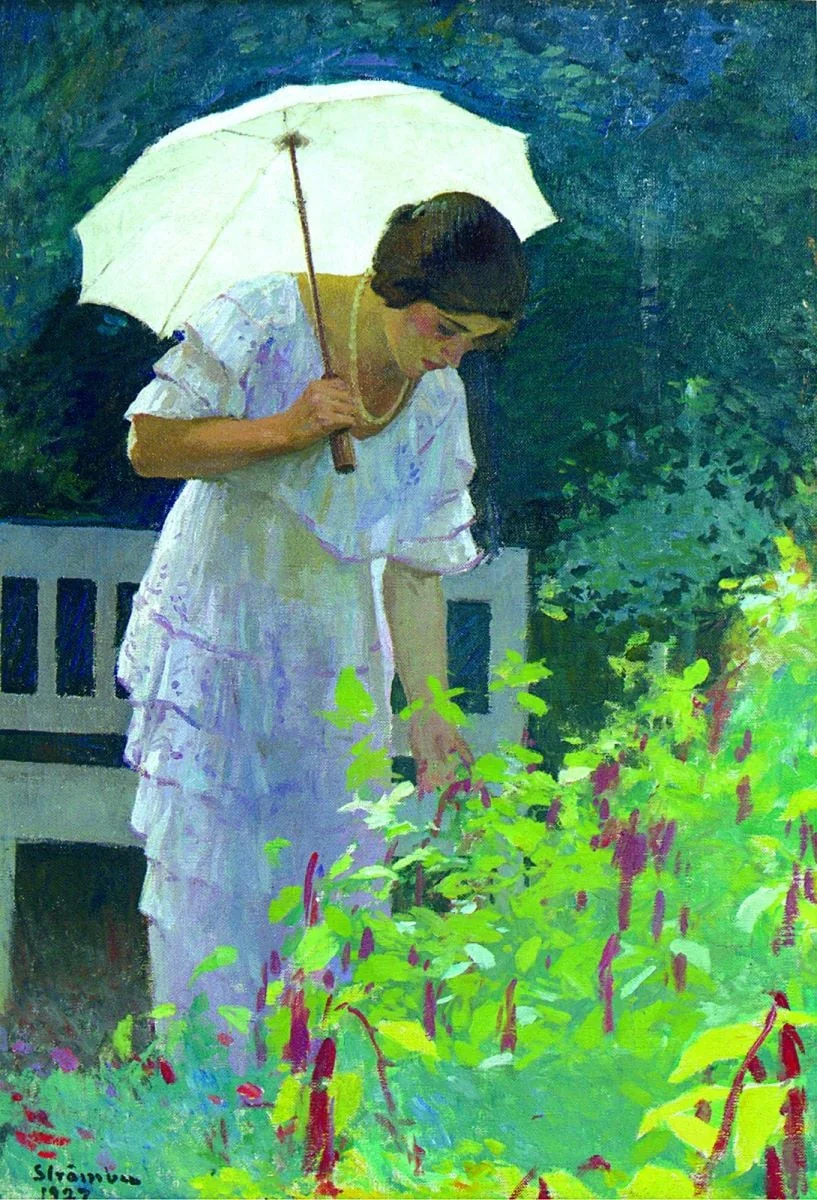 Femeie cu umbrelă, by Ipolit Strâmbu(lescu), 1927
