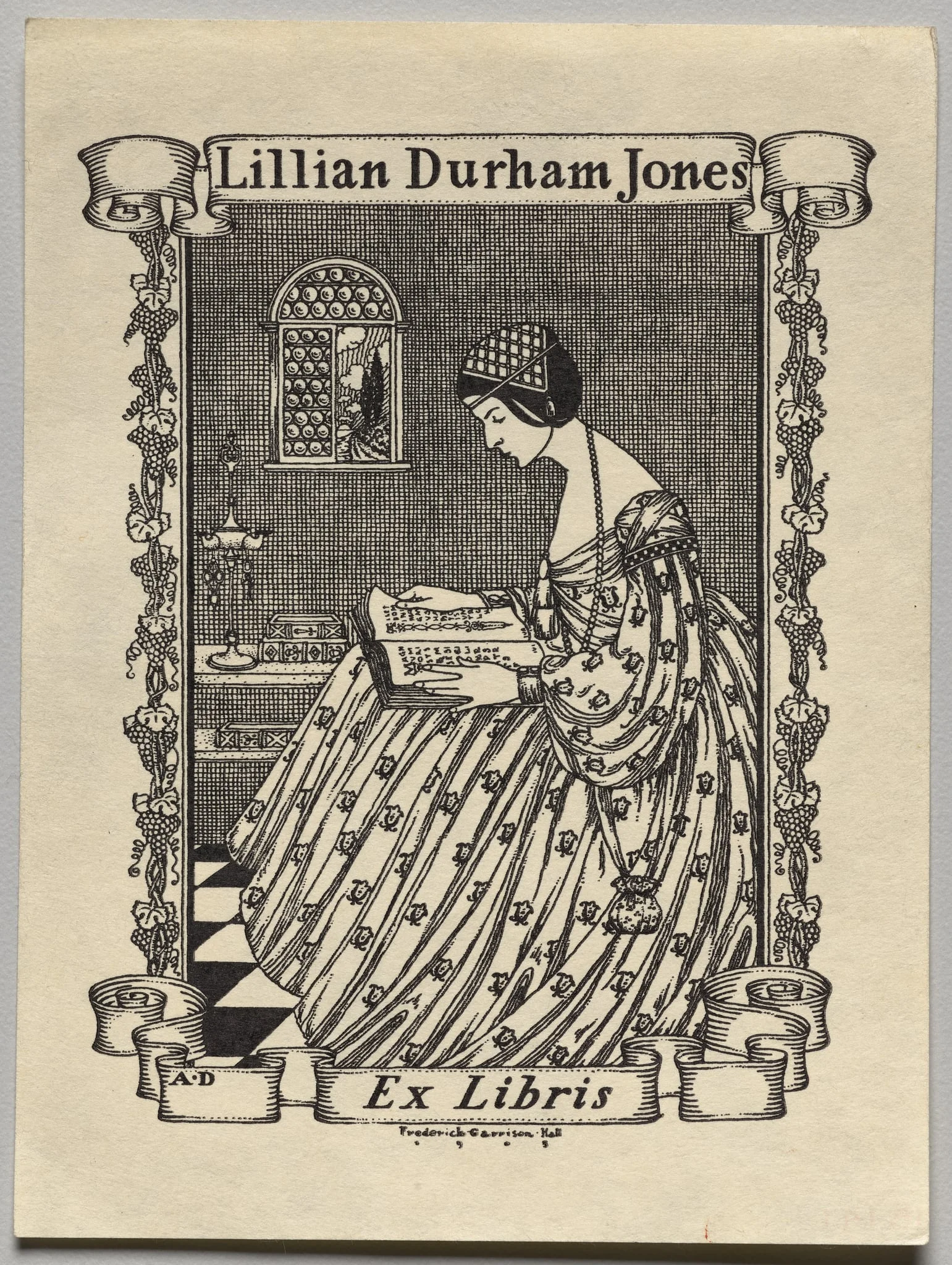 Bookplate:  Lillian Durham Jones, Ex Libris inscribed