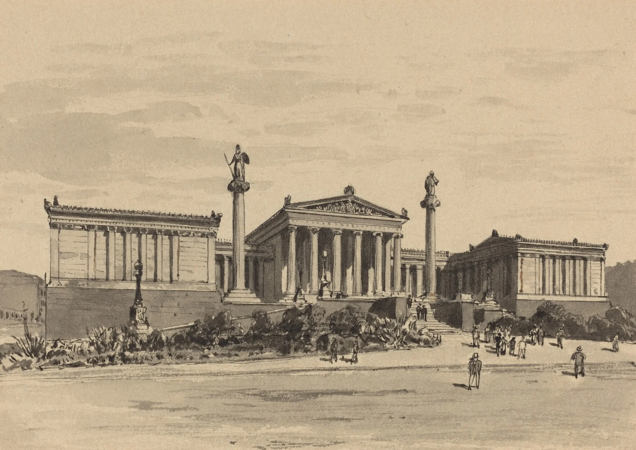 Academy, by Themistocles von Eckenbrecher, ink, 1890