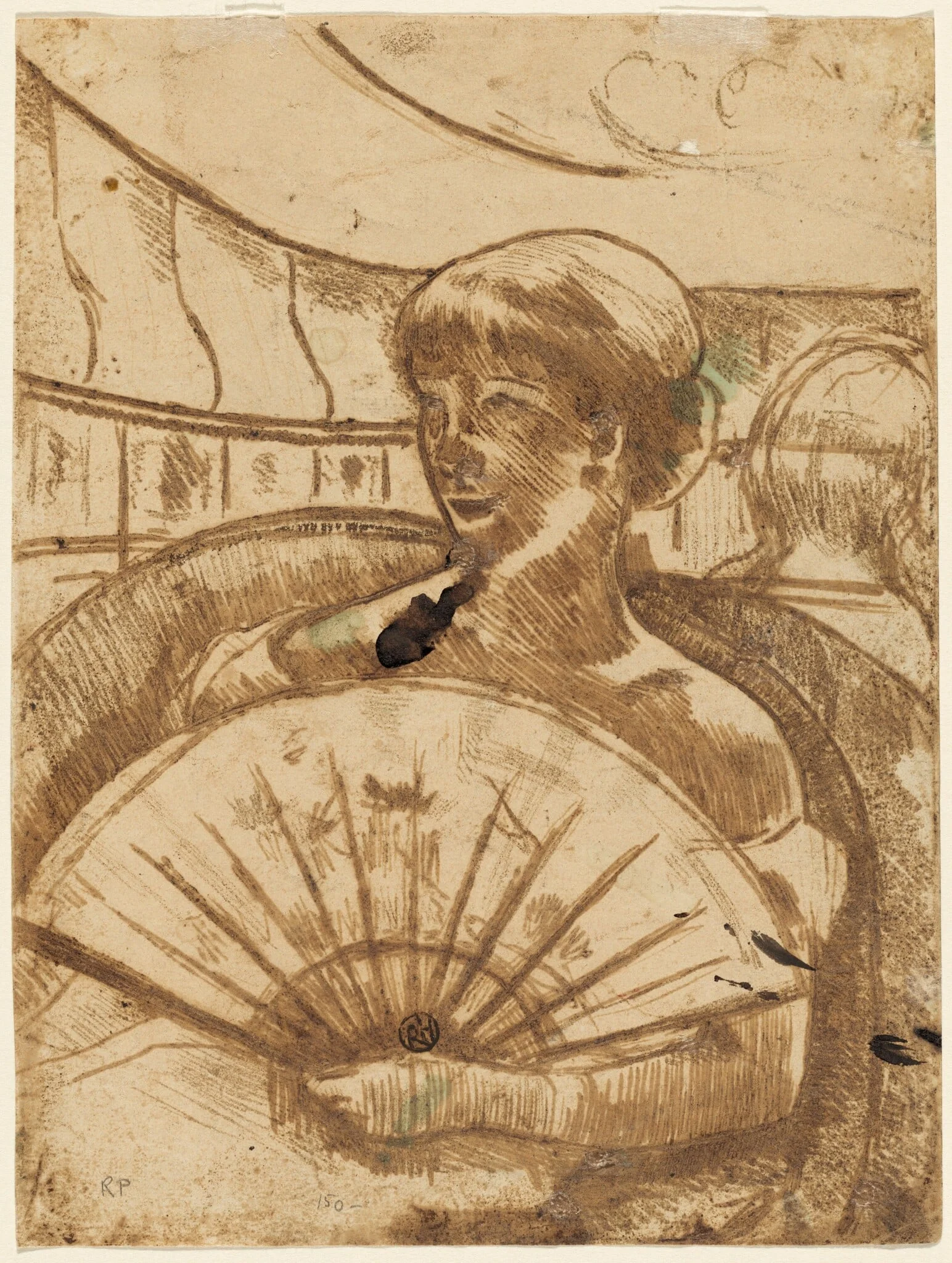 In the Opera Box [verso], by Mary Cassatt, 1880