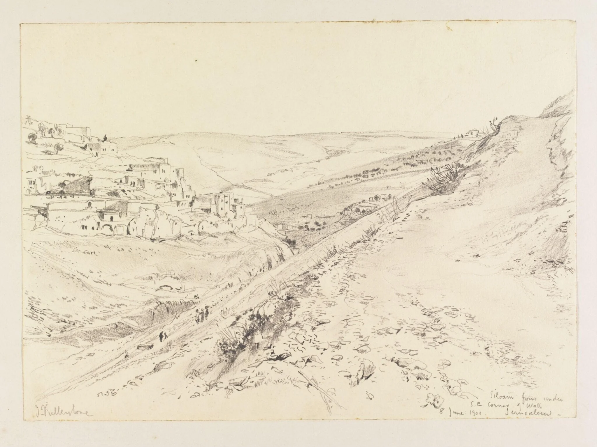 Siloam from under S.E. Corner of Wall Jerusalem, by John Fulleylove, 1901