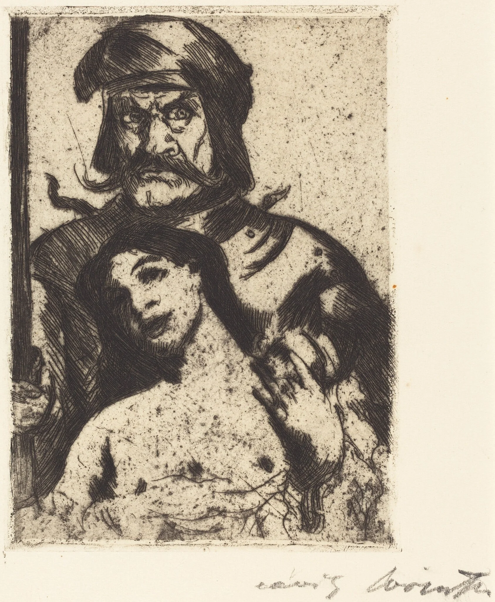 Der Ritter (The Knight), by Lovis Corinth, ink, 1914