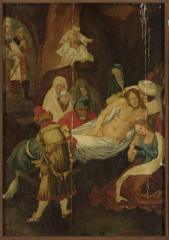 Entombment of Christ (Matthew 27:59–61; Mark 15:46–47; Luke 23:53–56; John 19:38–42)