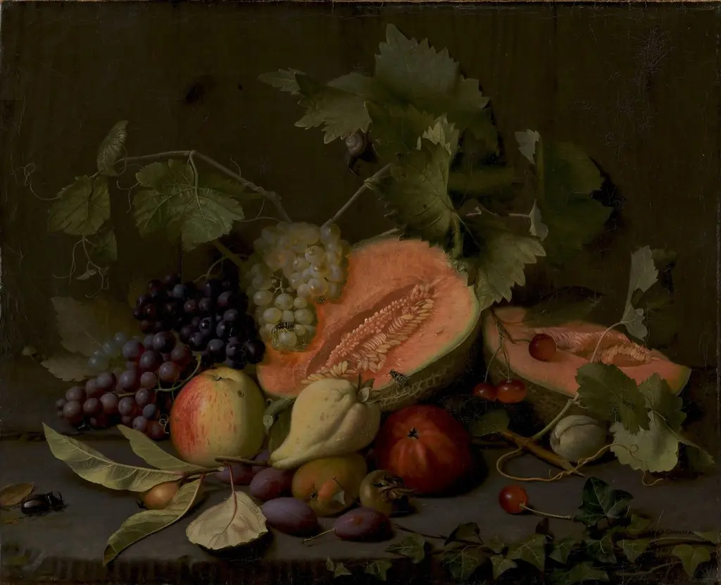 Still Life with Melons and Grapes