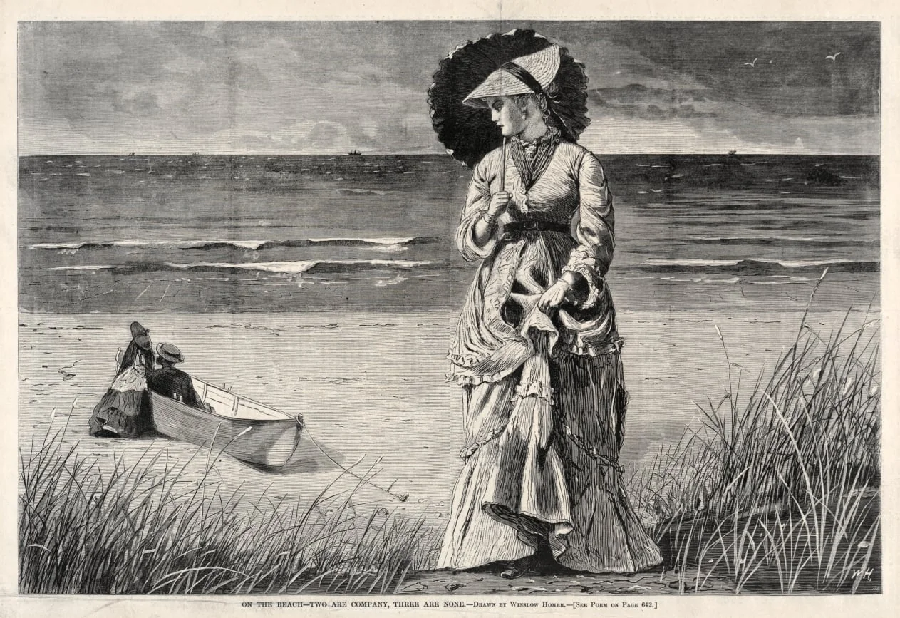 On the Beach - Two are Company, Three are None, by Winslow Homer, 1872