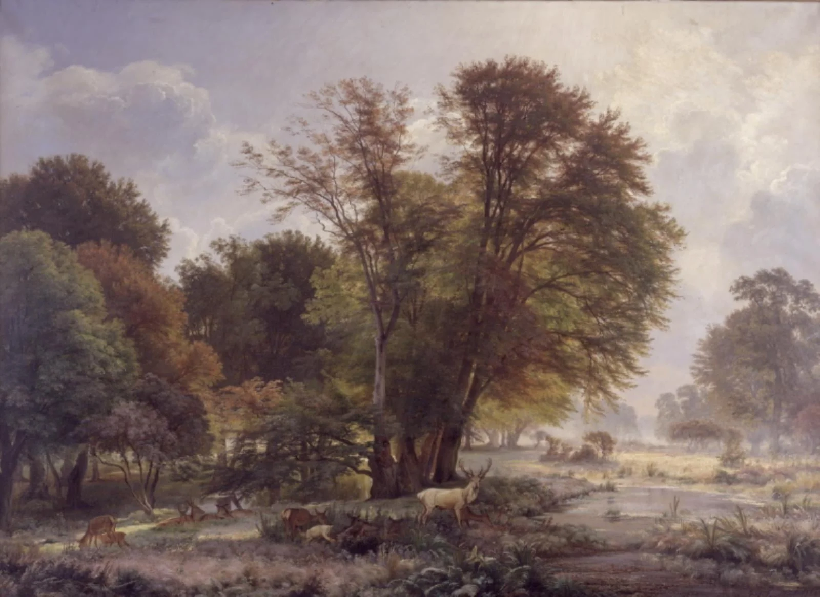 Efterårsmorgen i Jægersborg Dyrehave, by Unknown, 1866
