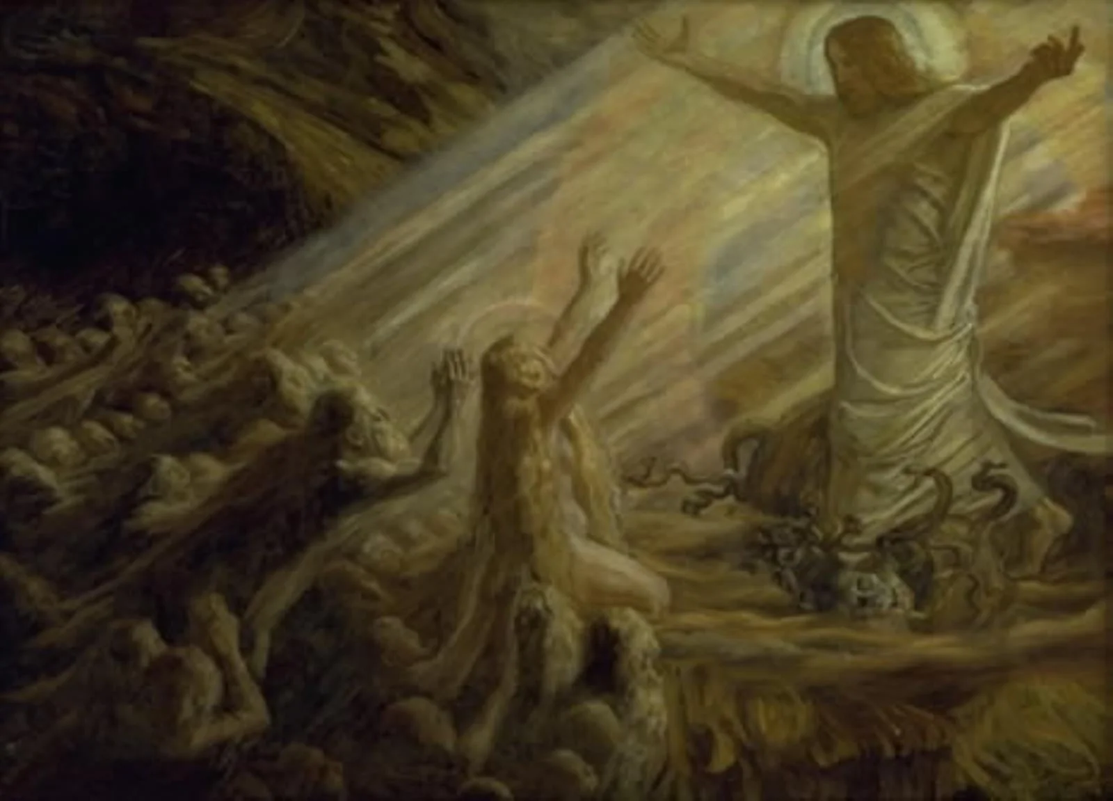 Christ in the Realm of the Dead. Study, by Unknown, 1850