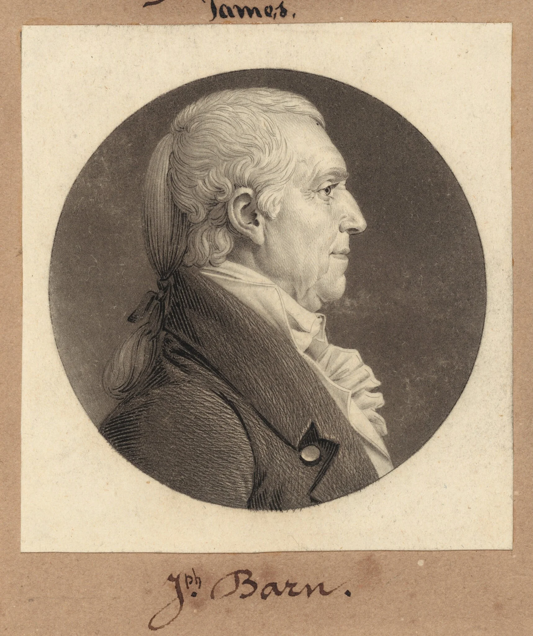 Joseph Barn, by Charles Balthazar Julien Févret de Saint-Mémin, ink, 1808