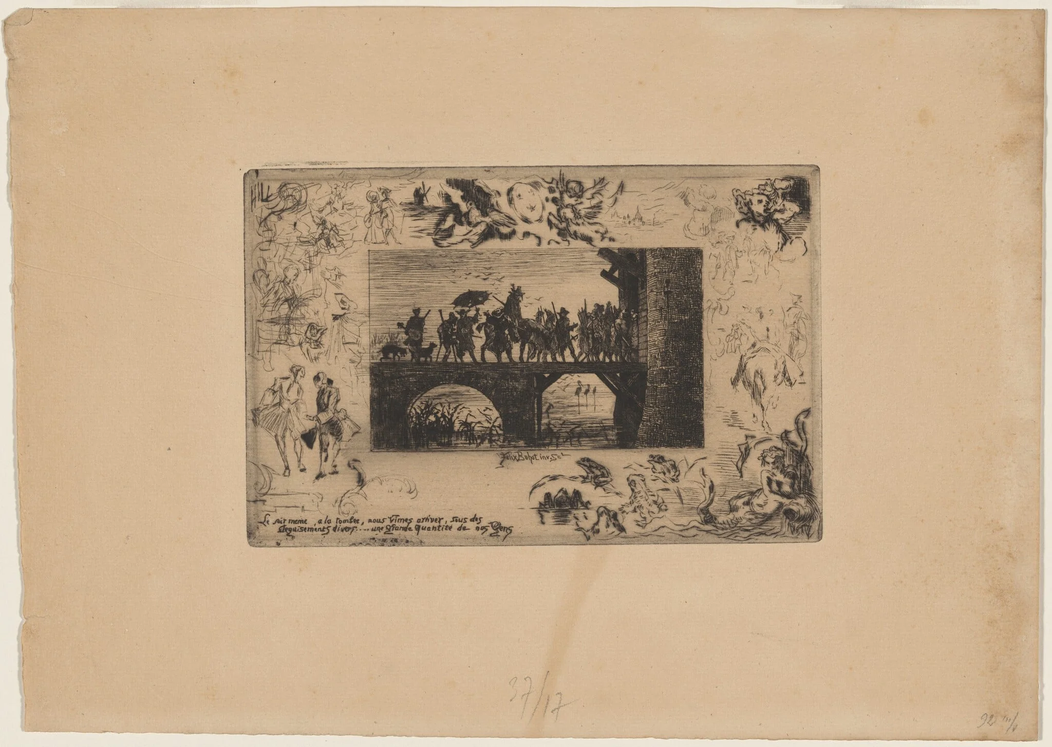 Le Soir meme.., by Félix-Hilaire Buhot, ink, 1878