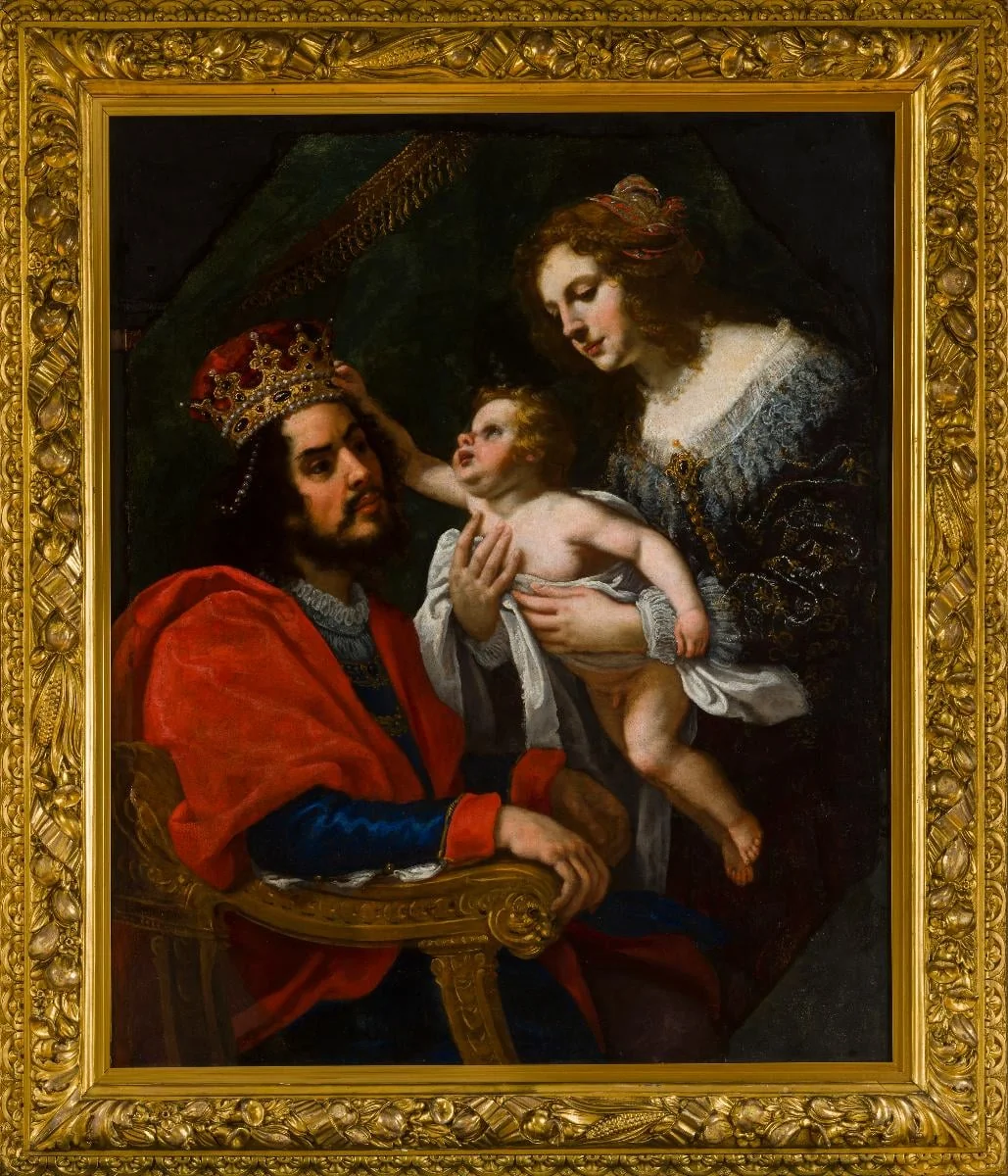 Faaraon tytär esittelee Mooseksen, by Jacopo Vignali, unspecified, 1638