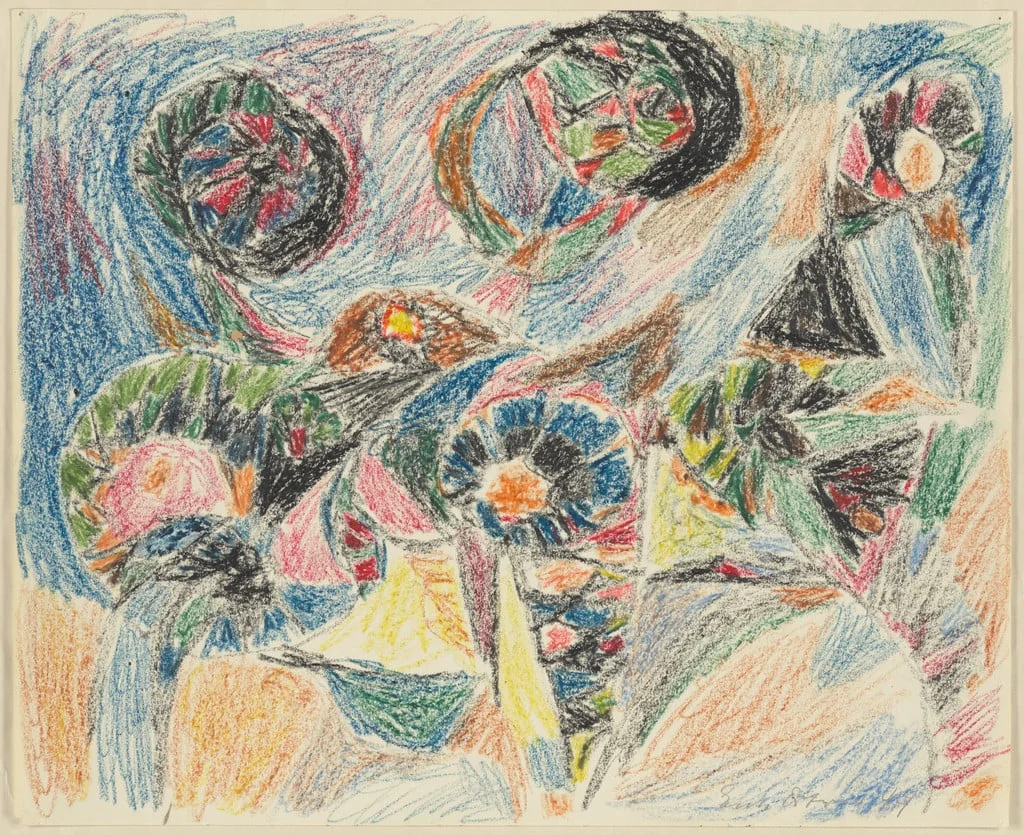 Untitled, by Erik Ortvad, crayon, 1944
