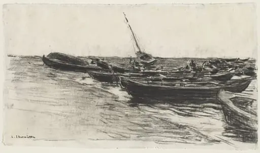 Fishing Boats on the Beach at Étretat