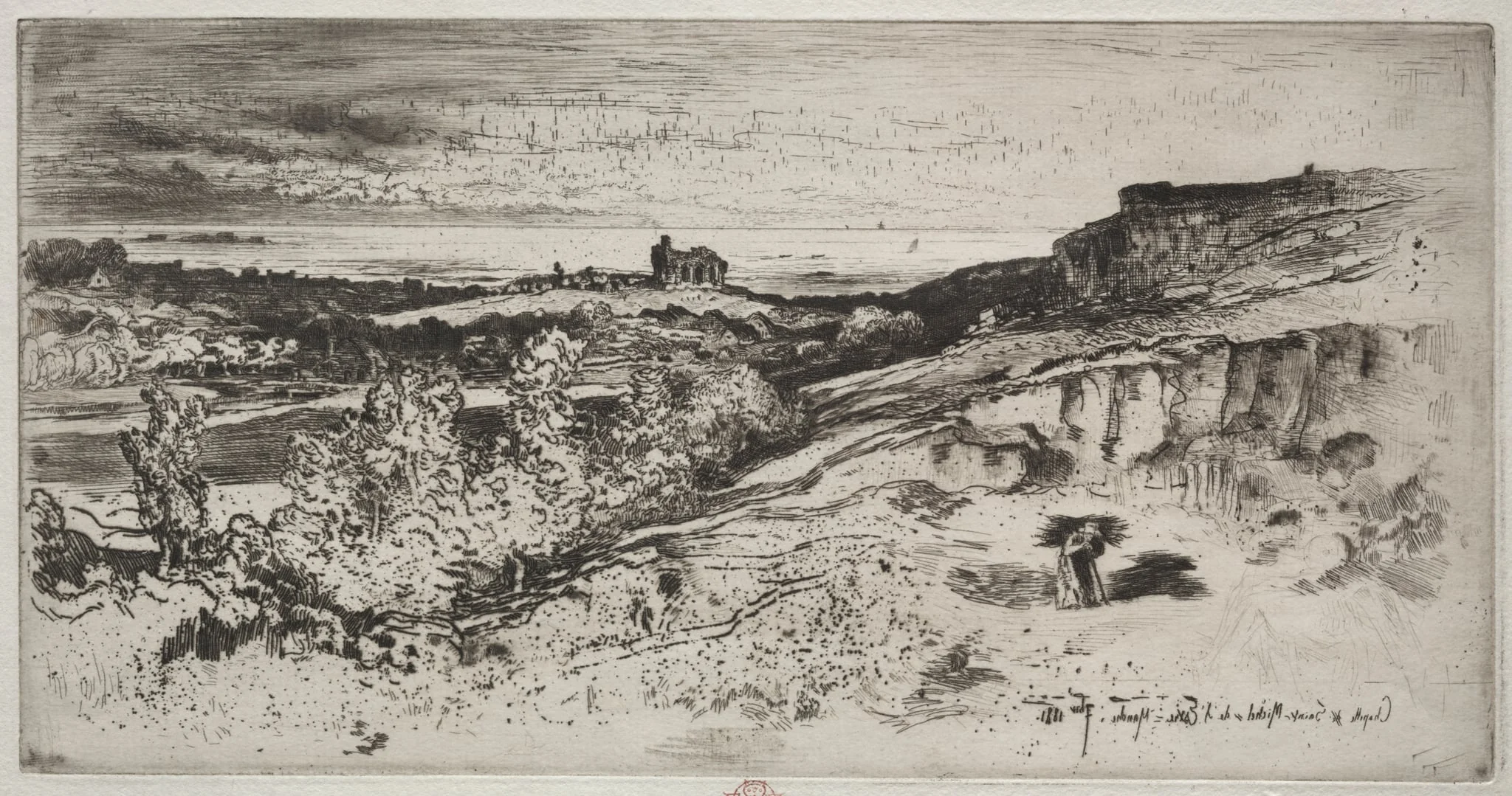 The Chapel Saint-Michel at l'Estre, by Félix-Hilaire Buhot, 1881