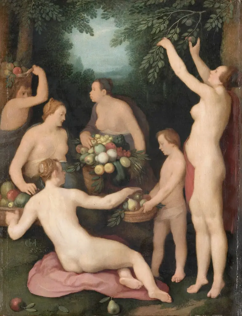 Pomona Receives the Harvest of Fruit