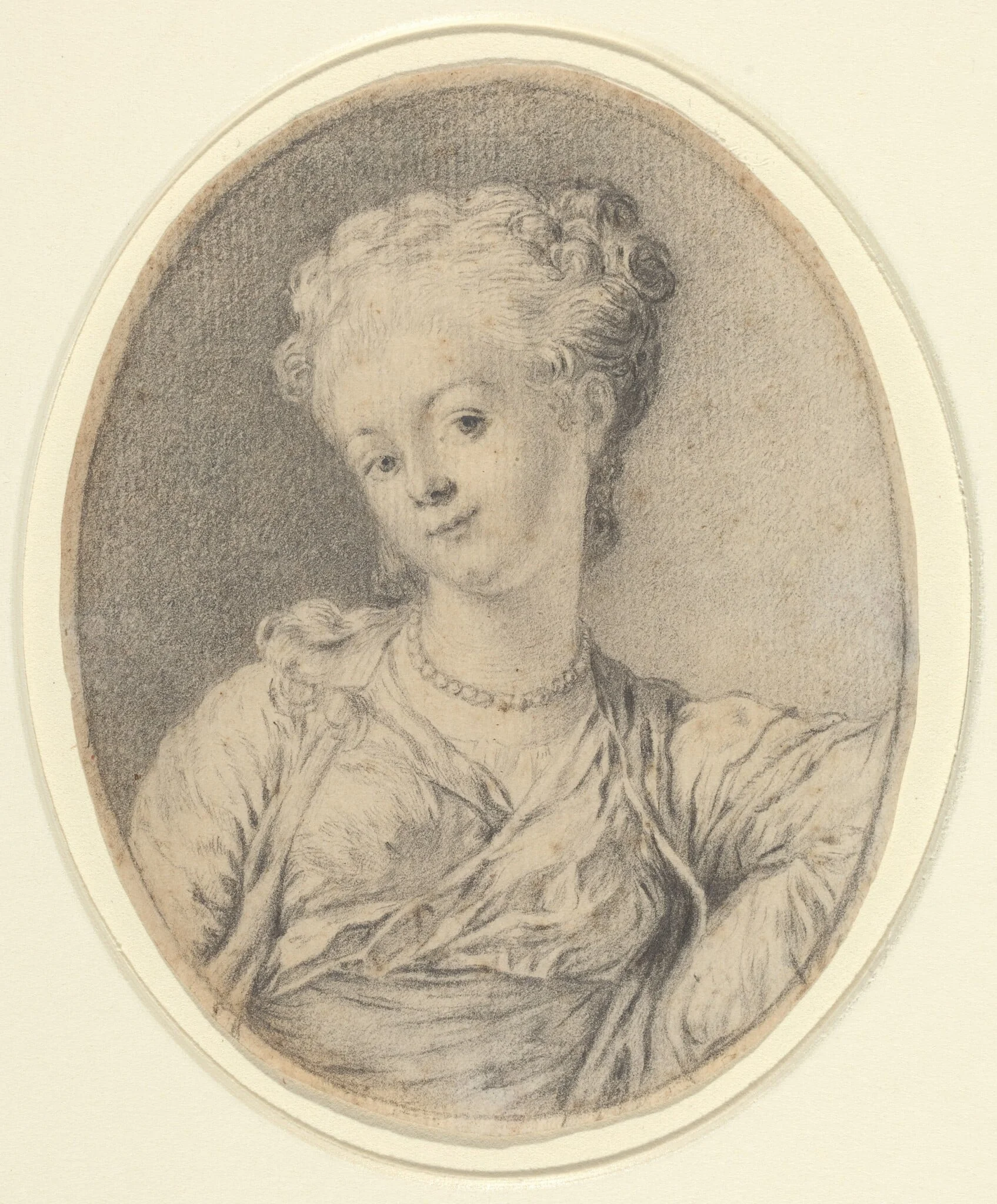 Lady's Head, by Unknown, graphite, 1752