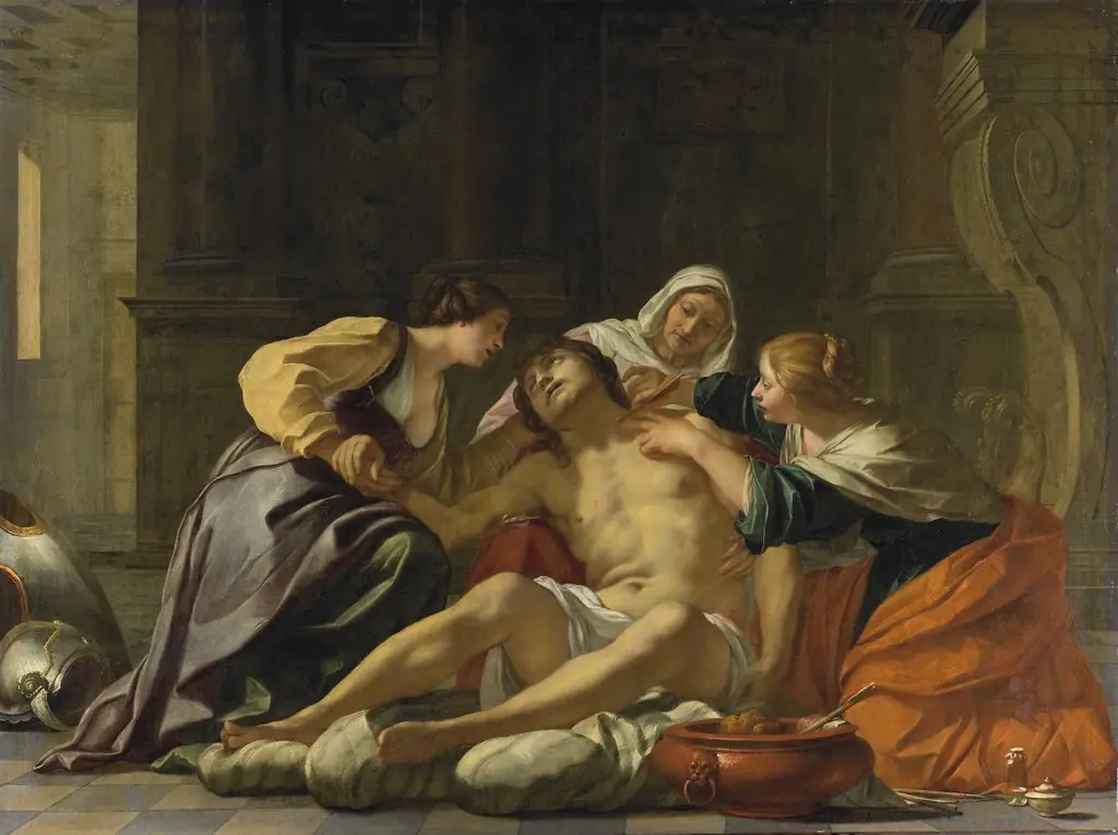 St Sebastian Nursed by Irene and her Helpers