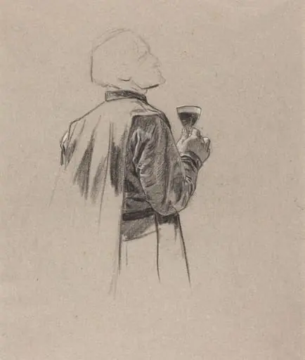 A Bearded Gentleman with a Glass of Wine